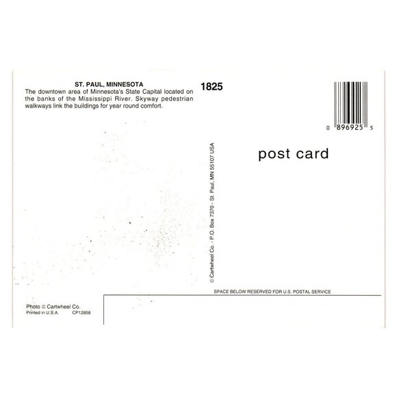 Vintage St Paul Minnesota Postcard City Skyline Mississippi River View Roadside - Picture 2 of 2